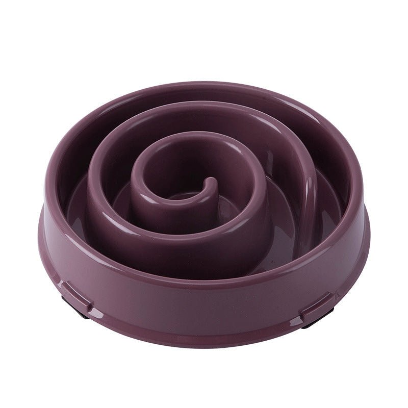 Slow feeding bowl for dogs and cats with anti-slip base and anti-choking design in plastic material
