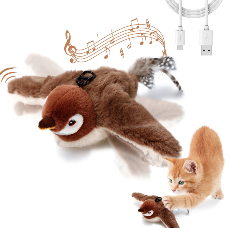 Interactive Flapping Bird Cat Toy - Catnip Toys for Indoor Cats & Kittens