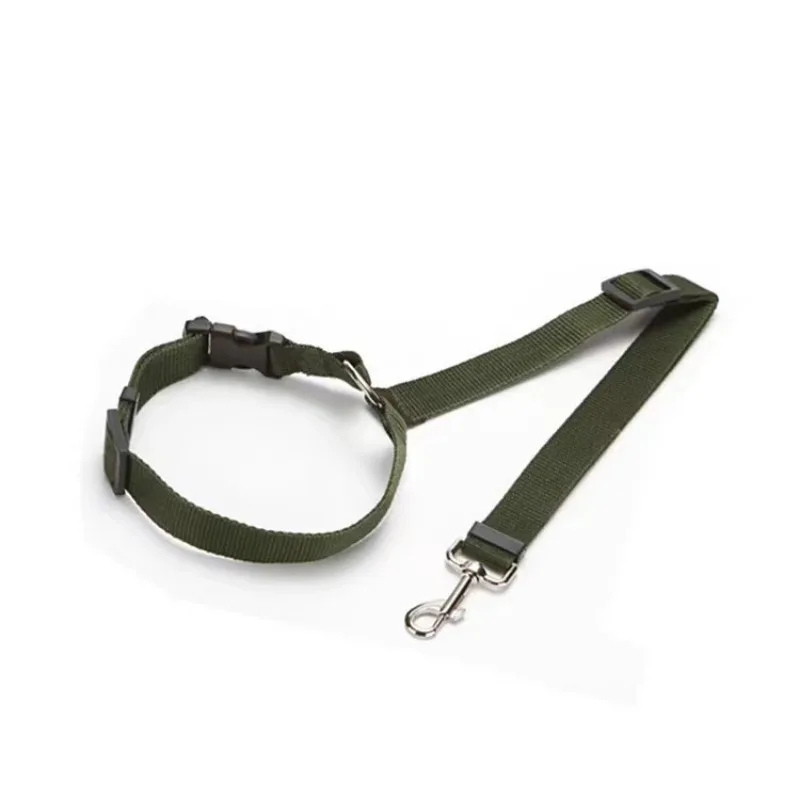 Solid Color 2-in-1 Pet Car Seat Belt & Adjustable Nylon Leash
