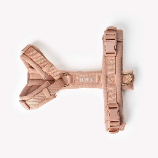 Powder Rose comfort dog harness with breathable padding and adjustable straps