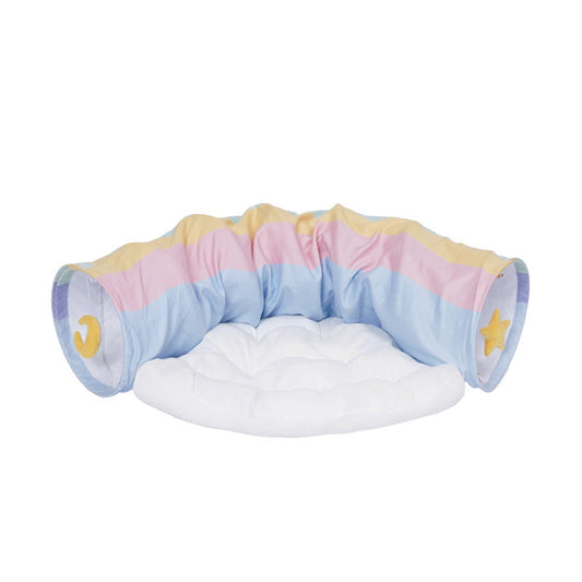 Rainbow Cat Tunnel Toy With Removable Washable Cushion
