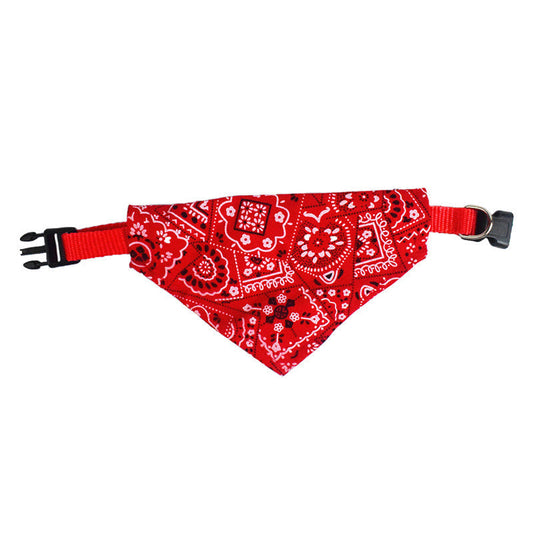 Pet Saliva Towel Retractable Triangle Scarf Collar Printed Triangle Saliva Towel Pet Supplies