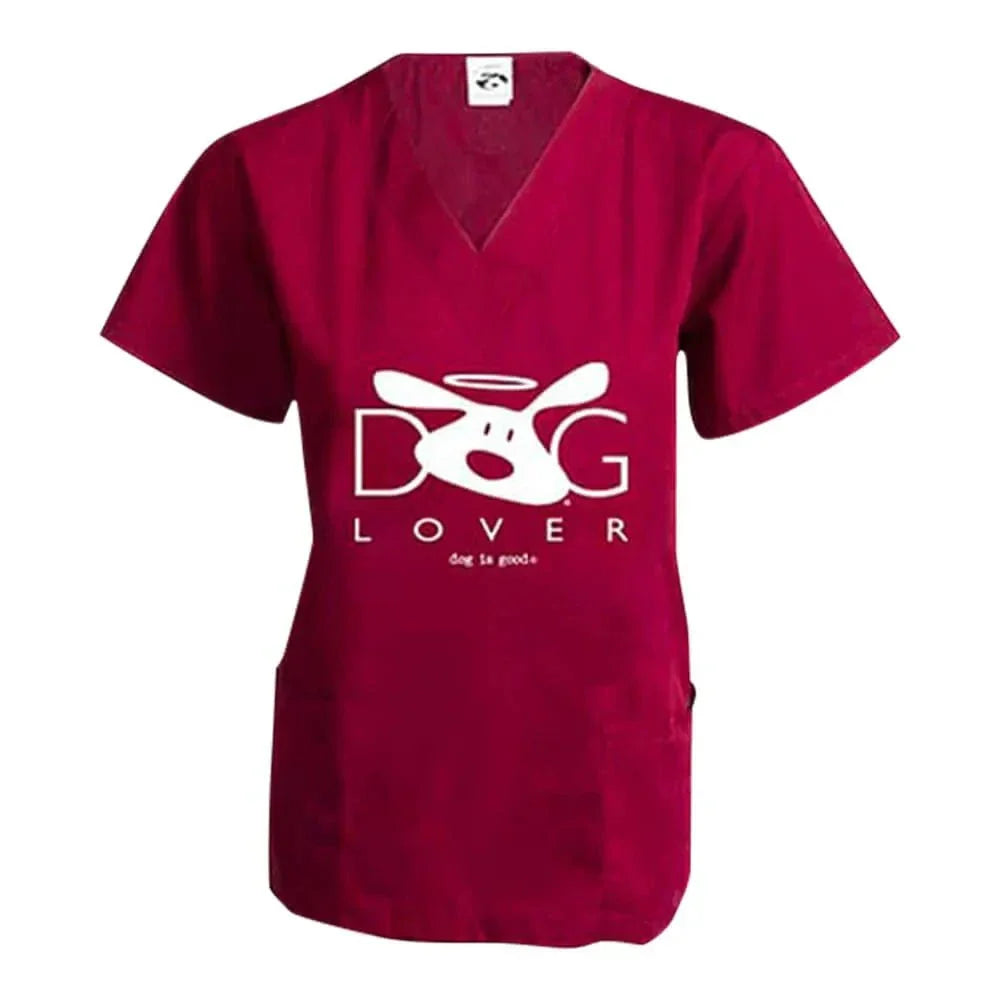 Dog Lover Scrub Top with dog print for men and women made from premium materials