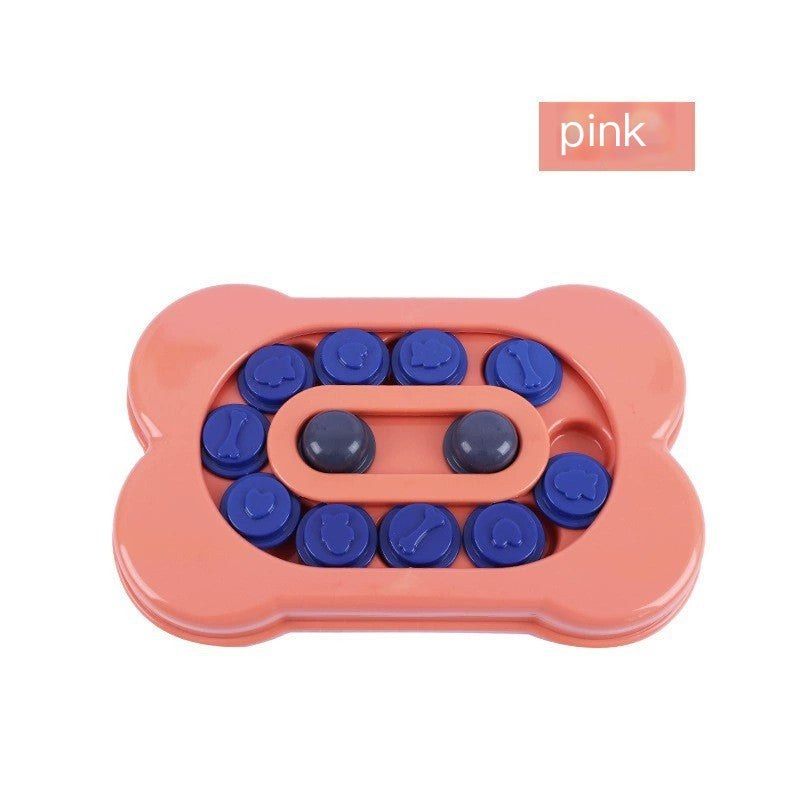 Interactive slow feeder dog bowl puzzle toy in various colors and shapes for pets