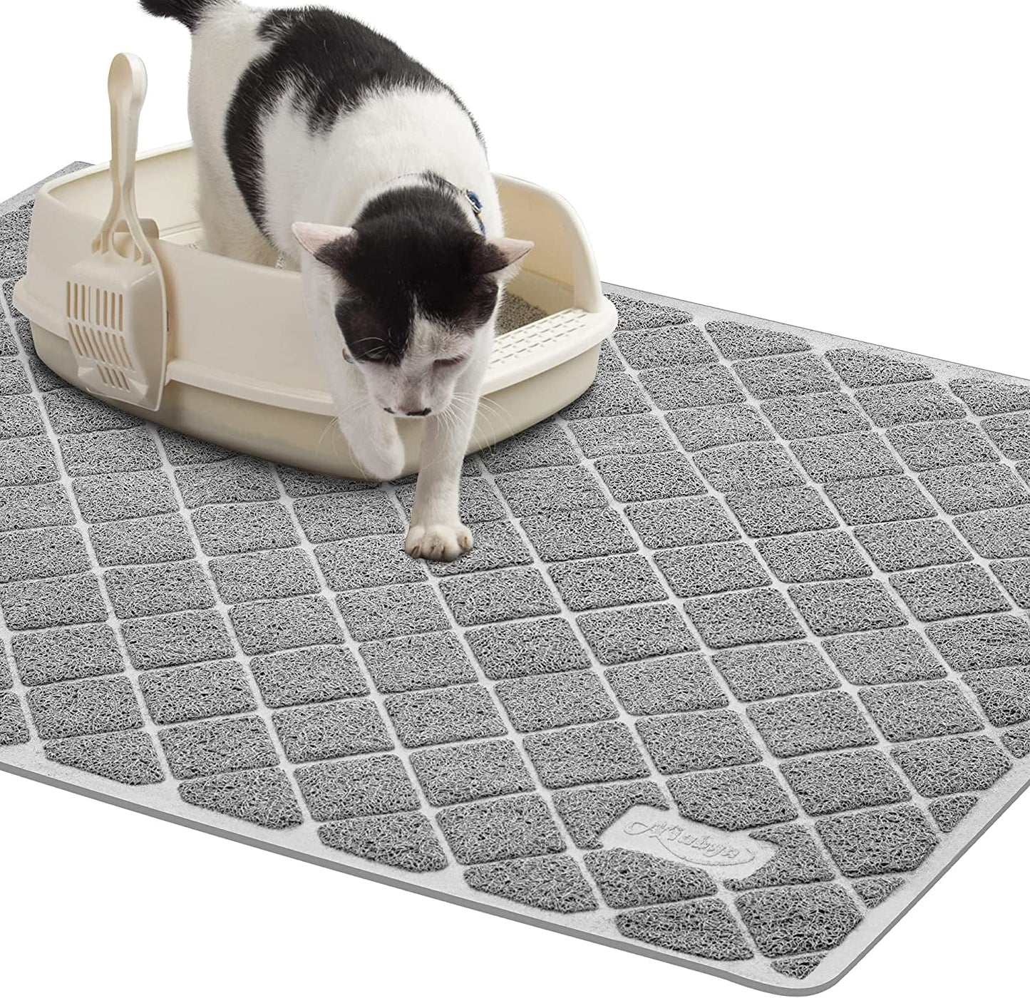 Premium Cat Litter Mat, Litter Box Mat with Non-Slip and Waterproof Backing