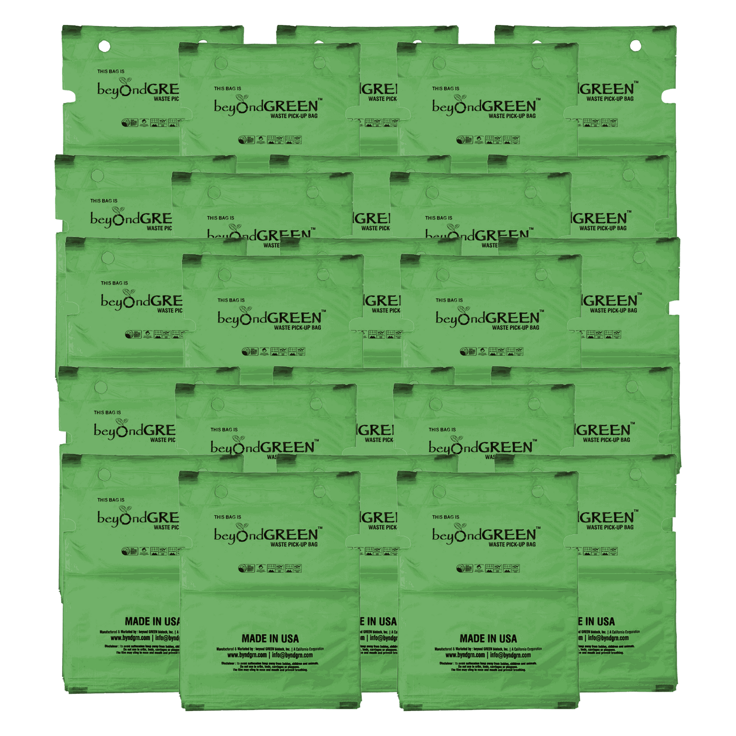 Dog poop bags refill pack with 100 durable, leak-resistant bags for single-pull park dispenser