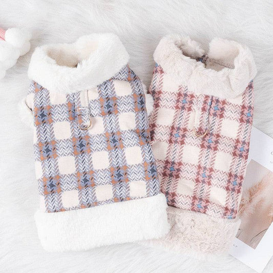 Dog clothing with warmth and plush vest for small pets – Teddy style