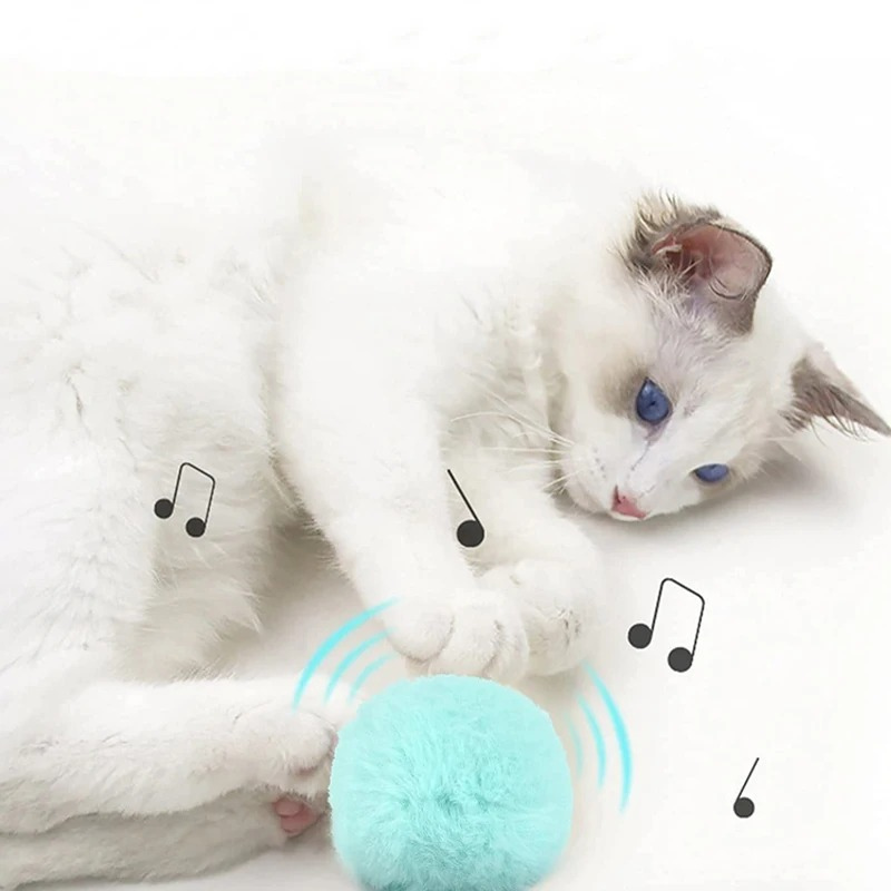 Interactive Smart Squeak Ball - Electric Catnip Plush Toy for Cats