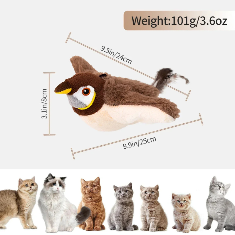 Interactive Flapping Bird Cat Toy - Catnip Toys for Indoor Cats & Kittens