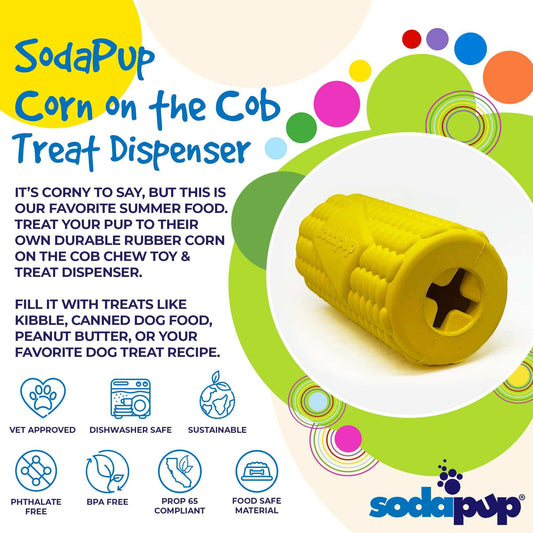 Corn on the Cob eDispenser Durable Rubber Treat Dispenser for Dogs
