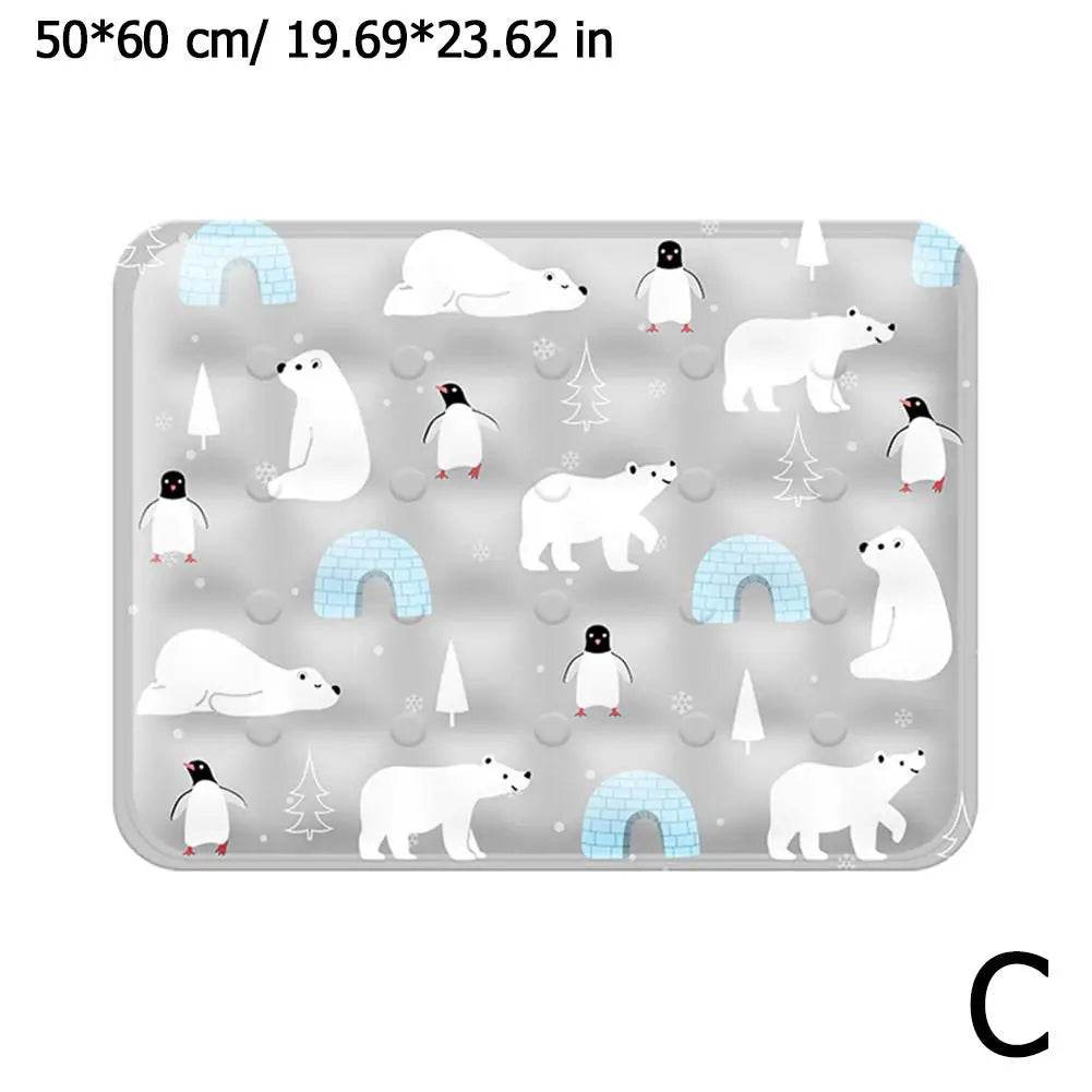 Collapsible summer pet cooling pad with ice crystal gel for cats and dogs in various sizes