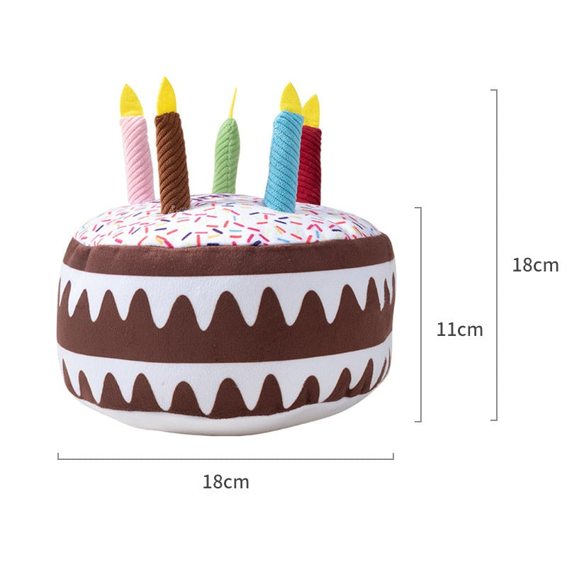 Pet Toy Birthday Cake Celebration Play Doll for Dogs with Sound and Chew Function Small Cake