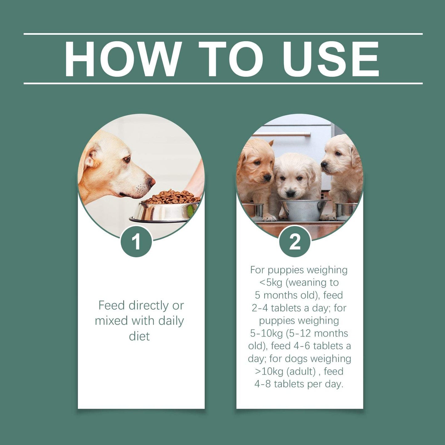 Tear-stained eye care tablets for dogs with natural ingredients to remove tear stains and brighten eyes