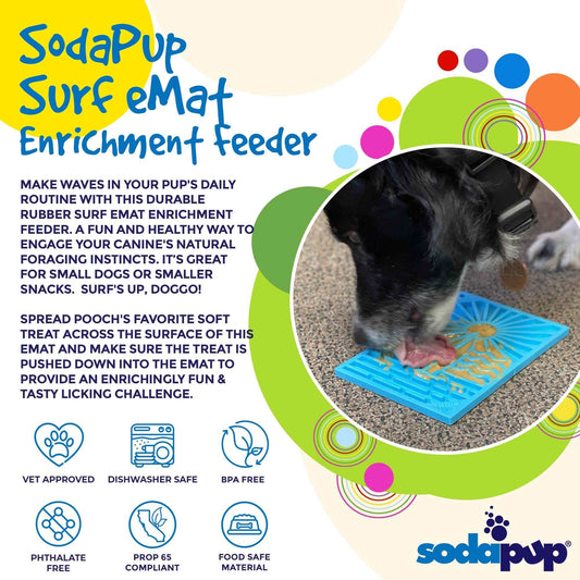 Surf's Up eMat - Small Beach-Themed Dog and Cat Enrichment Toy | SodaPup