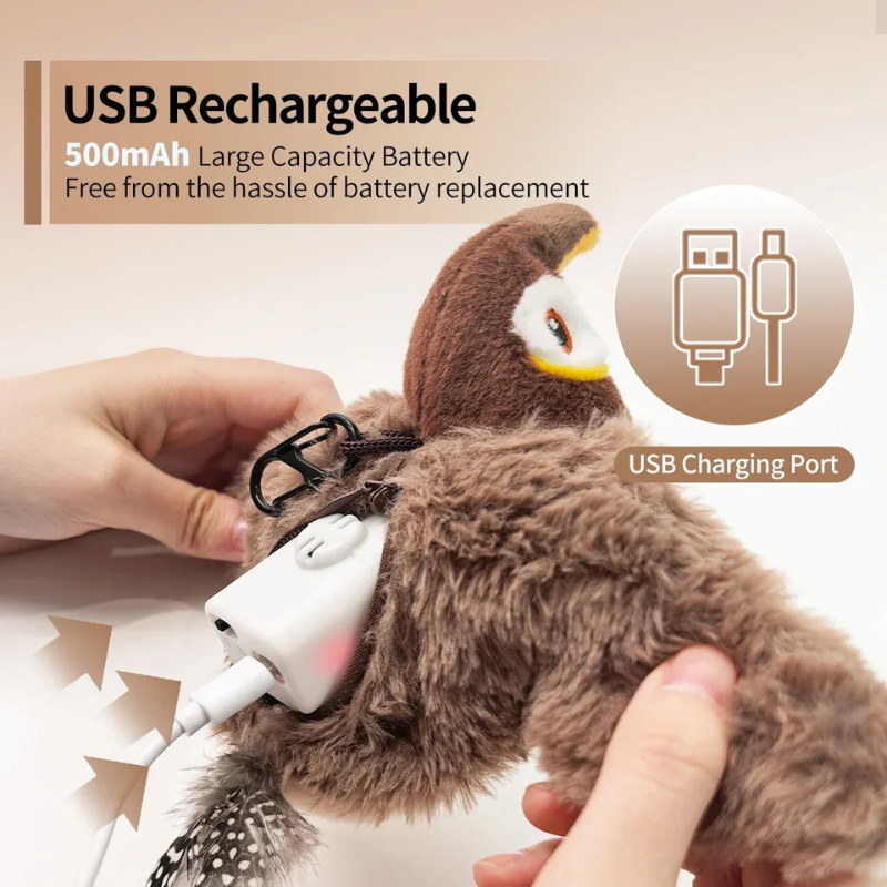 Interactive Flapping Bird Cat Toy - Catnip Toys for Indoor Cats & Kittens