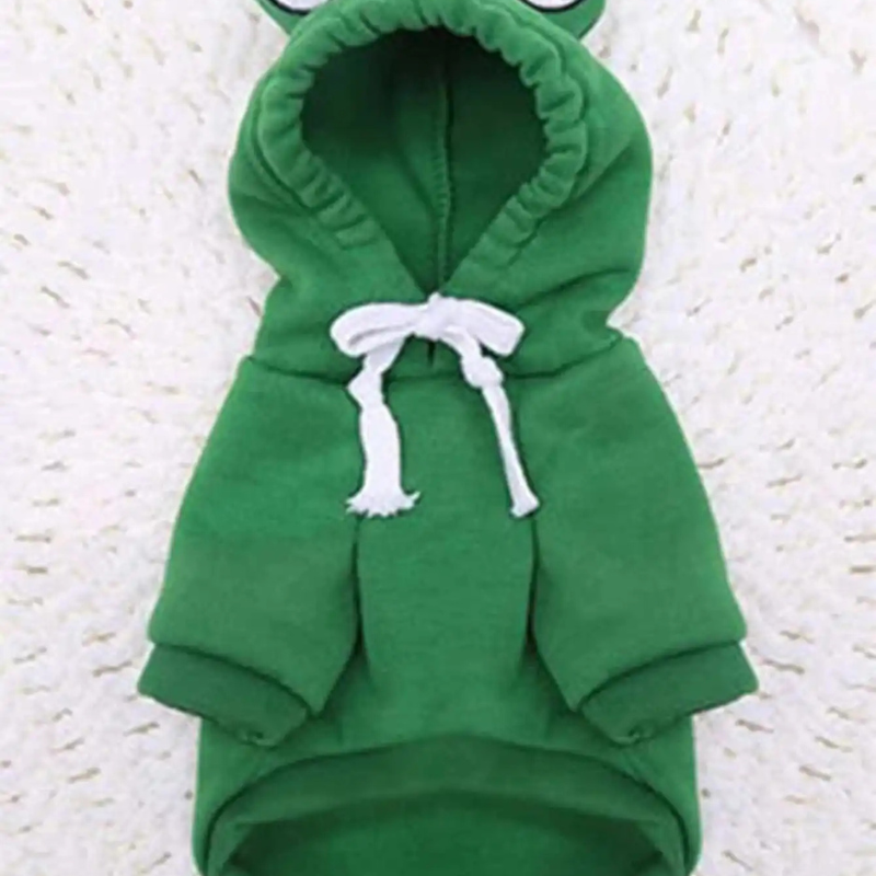Cute Frog Pet Sweater – Green Hoodie for Small & Medium Dogs
