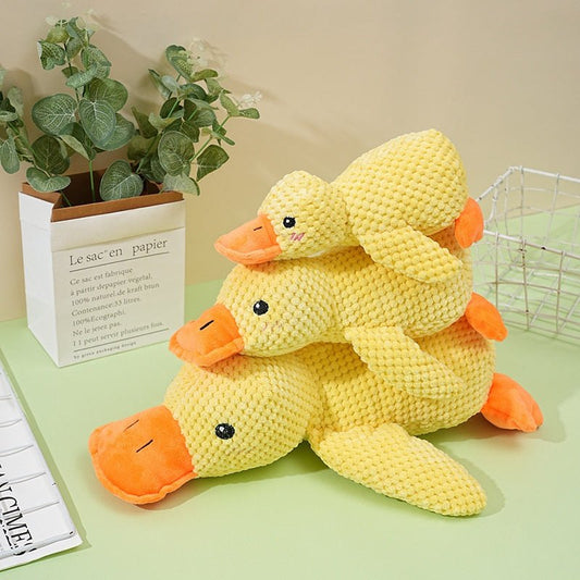 Dogs Plush Companion Duck Toy for Biting, Teeth Cleaning & Sound Fun