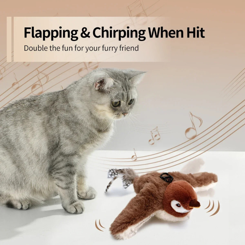 Interactive Flapping Bird Cat Toy - Catnip Toys for Indoor Cats & Kittens