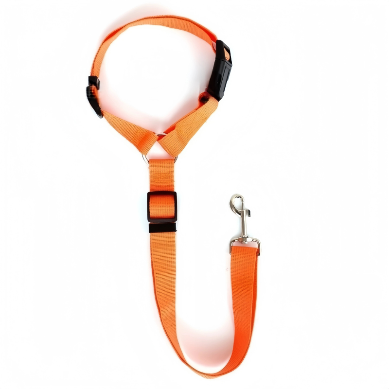 Solid Color 2-in-1 Pet Car Seat Belt & Adjustable Nylon Leash
