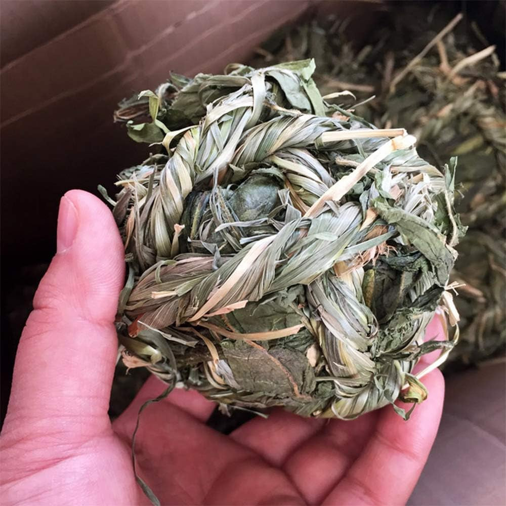 Get Your Furry Friends Hopping with Our Timothy Grass Chew Ball - Perfect Playtime for Bunnies, Hamsters, and Guinea Pigs! 🐰🐹🥳
