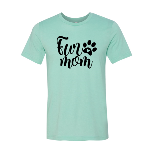 Bella Canvas Fur Mom T-Shirt in various sizes made of premium ring spun cotton with soft textile flex print