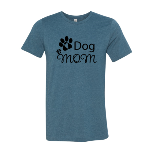 Black Bella Canvas Dog Mom T-Shirt made of soft ring spun cotton with premium flex print design