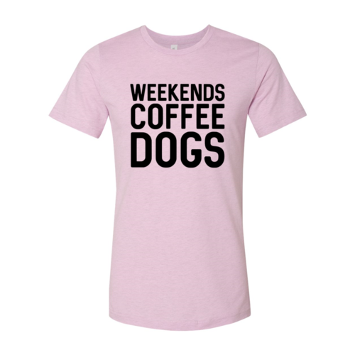 Weekend Coffee Dogs Shirt made of premium ring spun cotton with soft textile flex print and comfortable retail fit