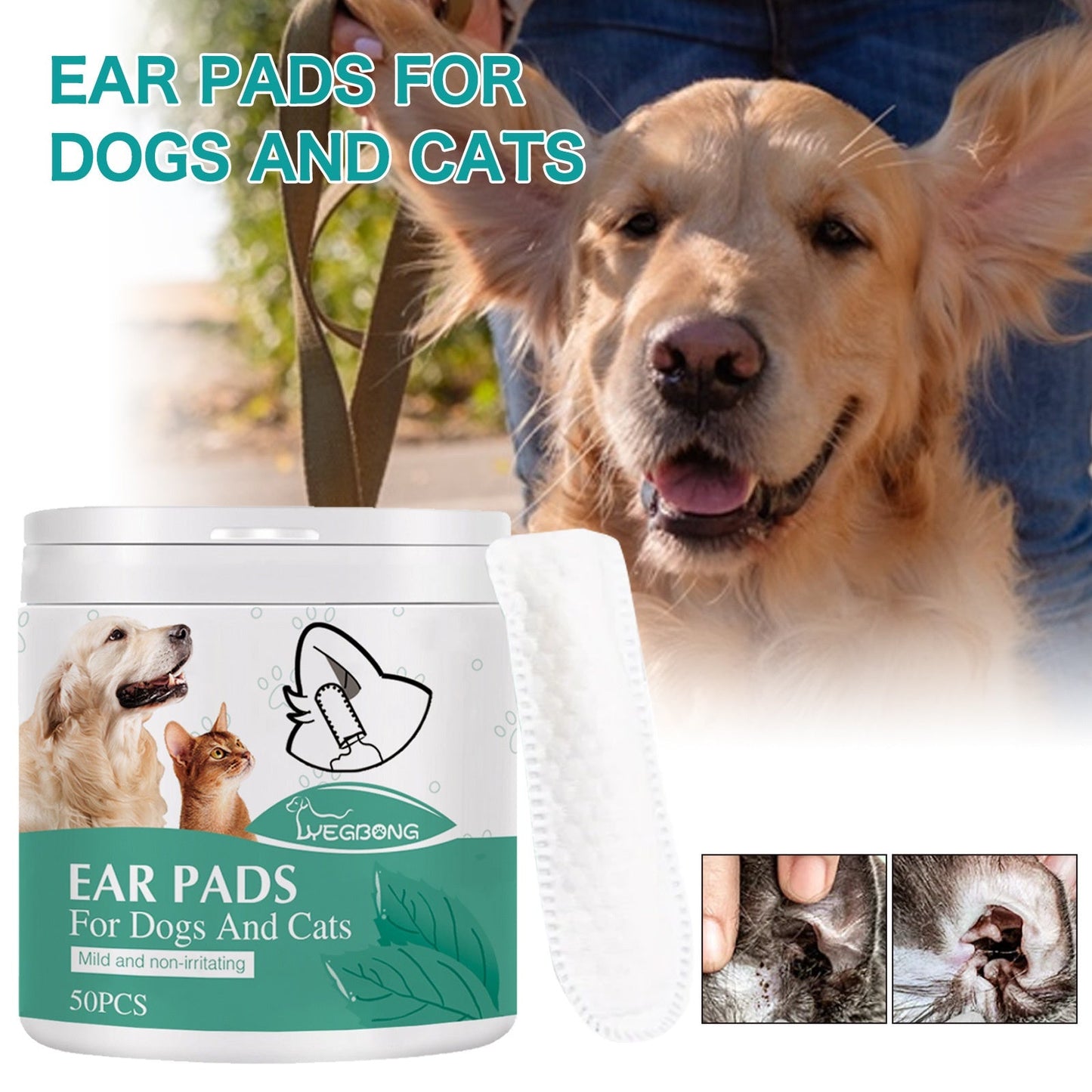 Pet Ear Cleaning Finger Sleeves for Cats and Dogs Ear Mite and Earwax Care Ear Canal Cleaning Finger Sleeves
