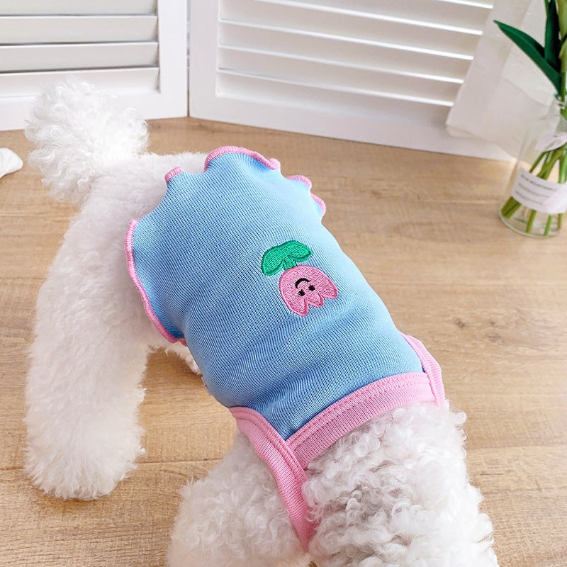 Mile Pet Dog Slim Small dog wearing cotton sheer summer pet clothes for Schnauzer Pome Teddy breeds