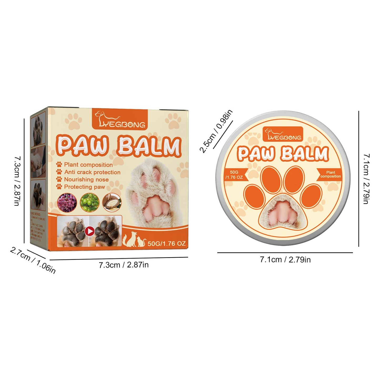 Pet Moisturizing Claw Balm for Cats and Dogs Deeply Moisturizing Foot Pad Care Cream