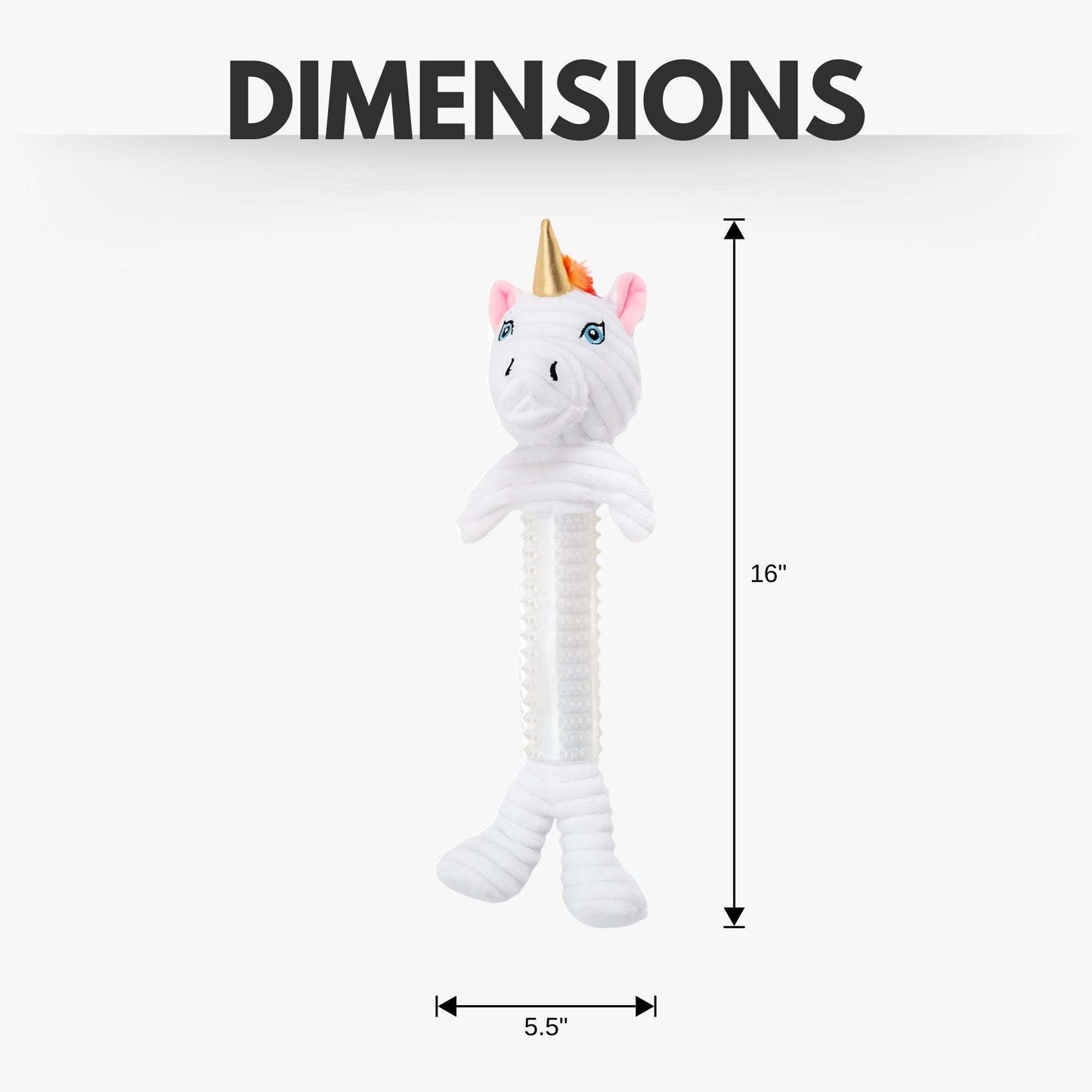 Country Living Thermoplastic Rubber unicorn corduroy plush dog toy with squeaker and crinkle paper