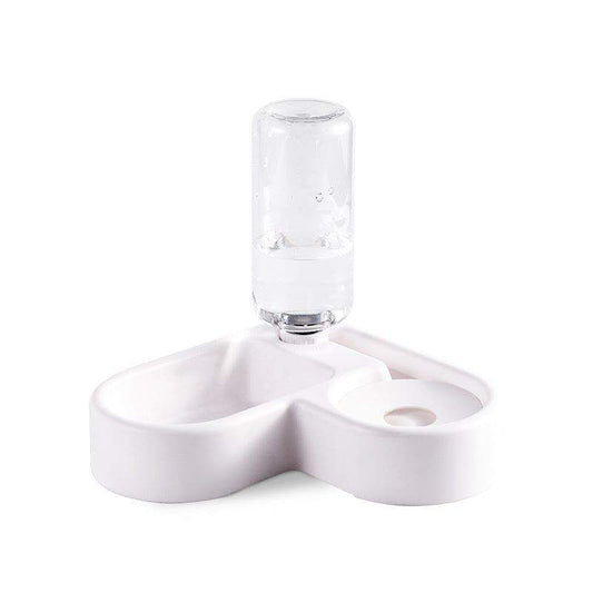 Space-saving plastic pet bowls with moisture-proof design and automatic water dispenser for cats and dogs