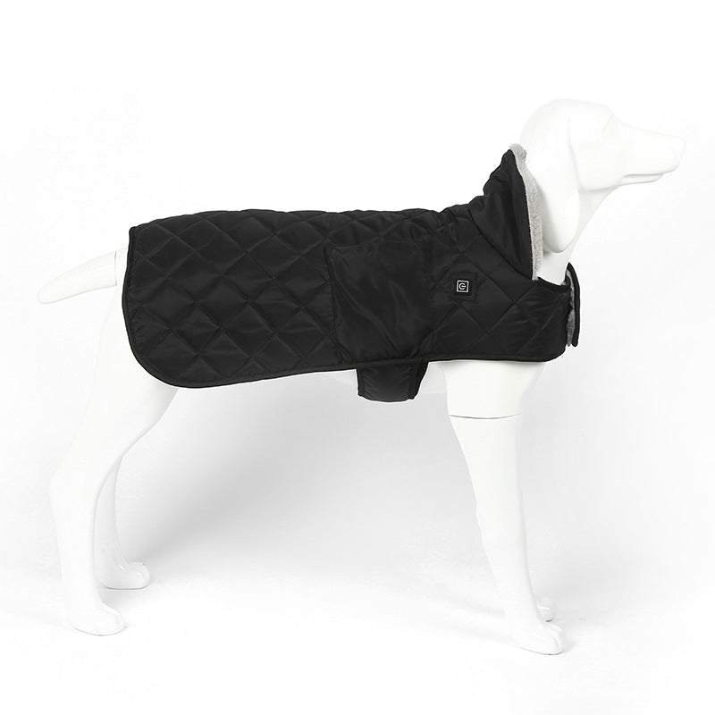 Warm heated pet clothing cotton jacket with short rabbit fur for dogs