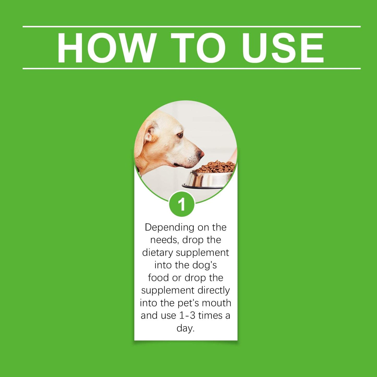 Bottles of dietary supplements for dogs to promote pet health and immune support
