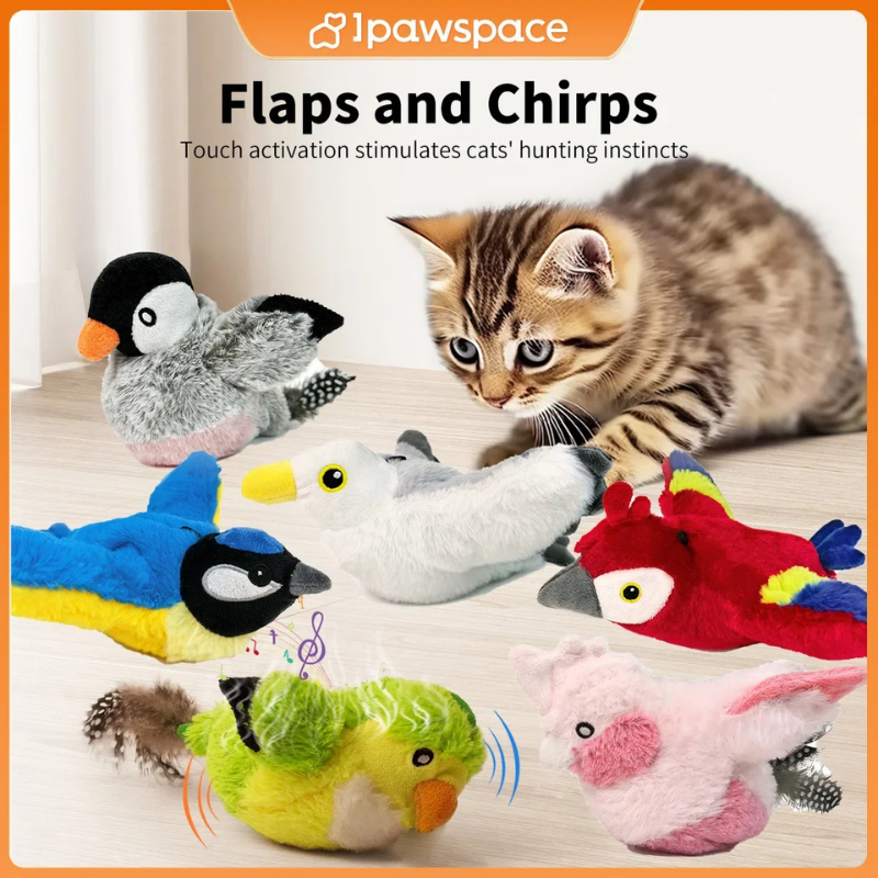 Interactive Flapping Bird Cat Toy - Catnip Toys for Indoor Cats & Kittens