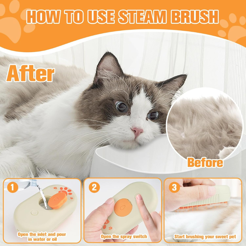 GroomBrush-The All-in-One Pet Grooming Mist Brush