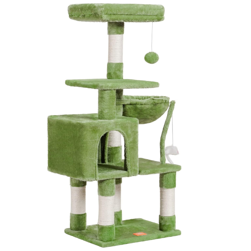 Heybly Small Cat Tree with Hammock - Compact Cat Tower & Furniture for Indoor Cats