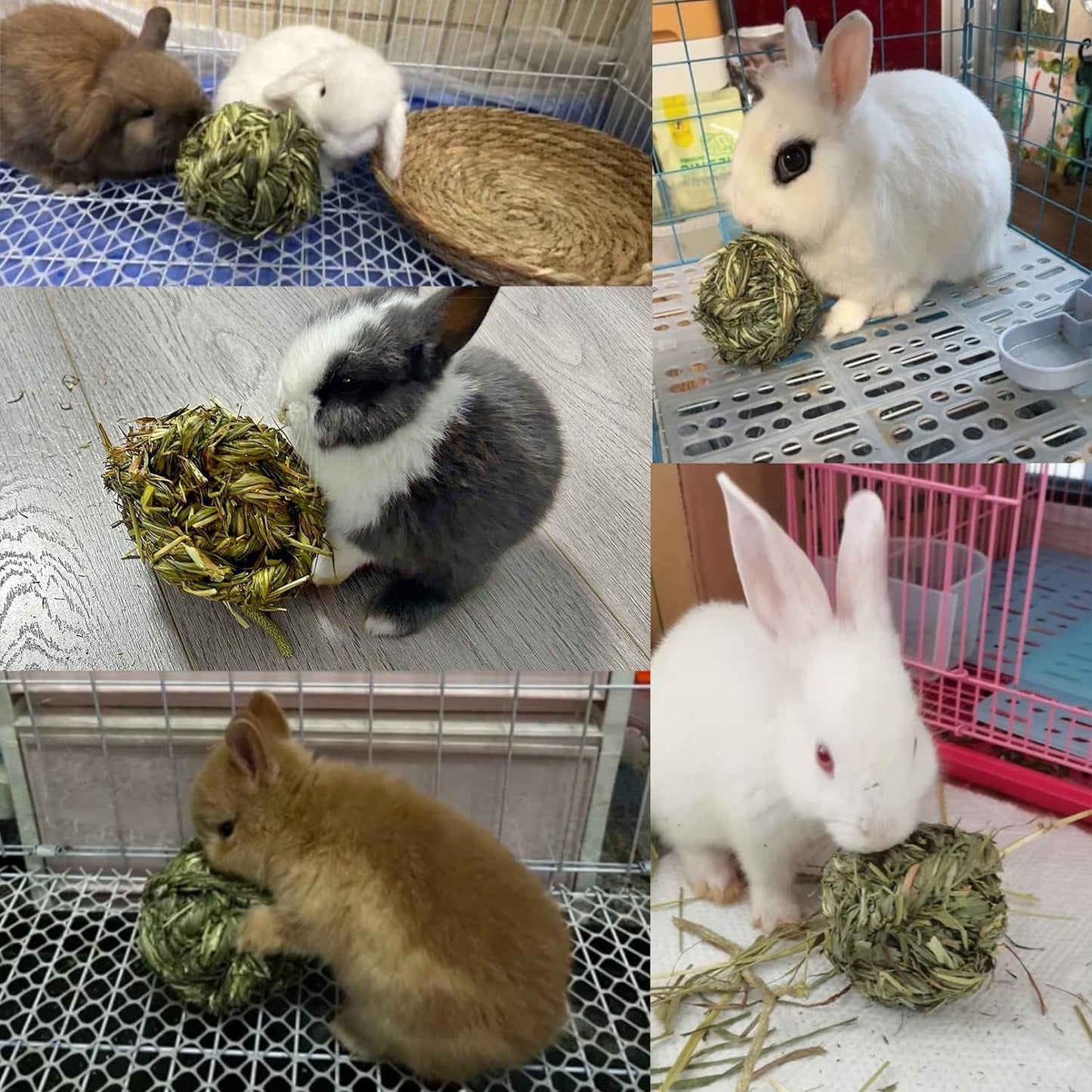 Get Your Furry Friends Hopping with Our Timothy Grass Chew Ball - Perfect Playtime for Bunnies, Hamsters, and Guinea Pigs! 🐰🐹🥳