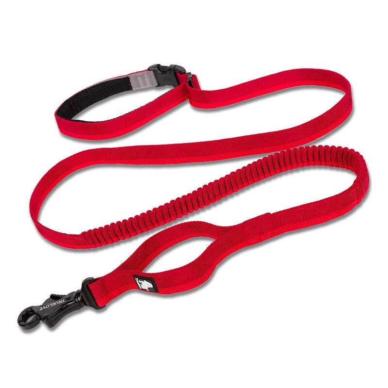 Adjustable elastic pet dog leash with cushioning for outdoor running and waist tying in multiple colors