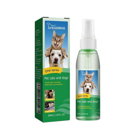 Pet Tooth Deodorizer Spray for cats and dogs with oral cleaning and breath freshening formula