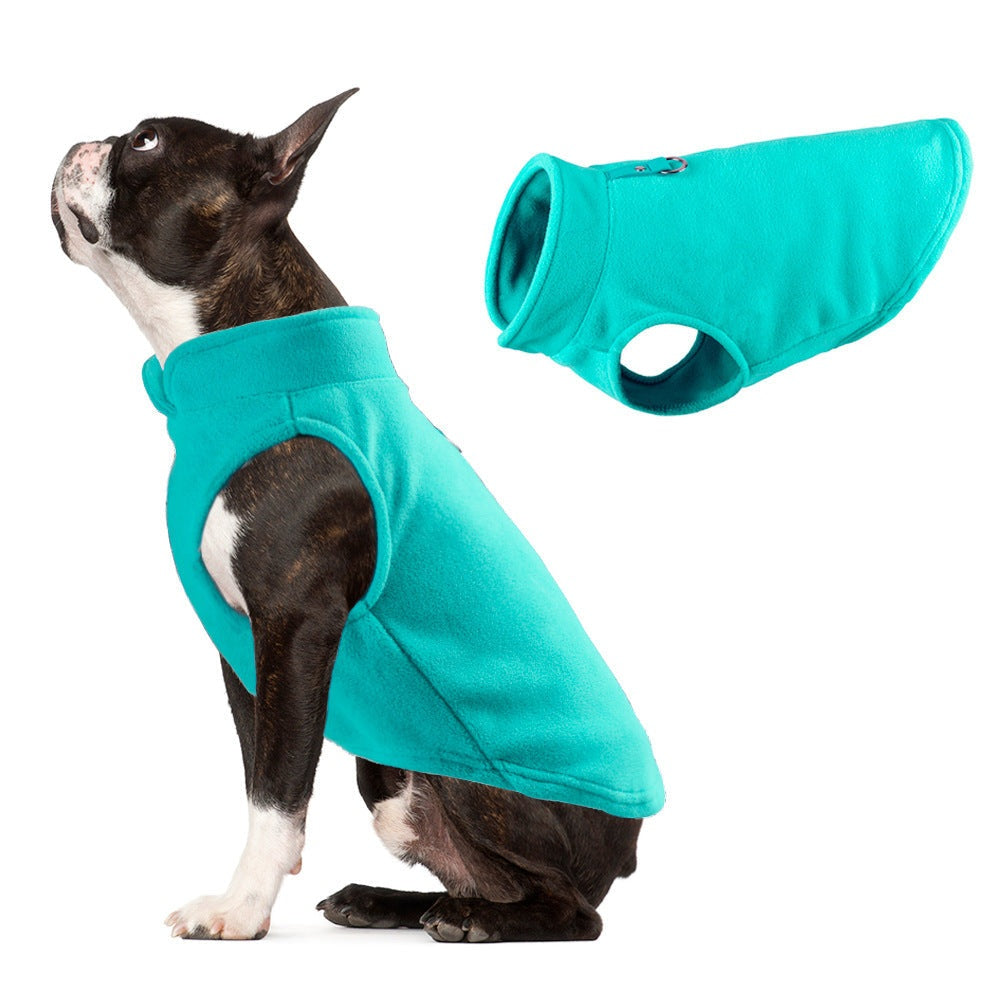 Thickened solid color fleece dog clothing in various colors and sizes for pets