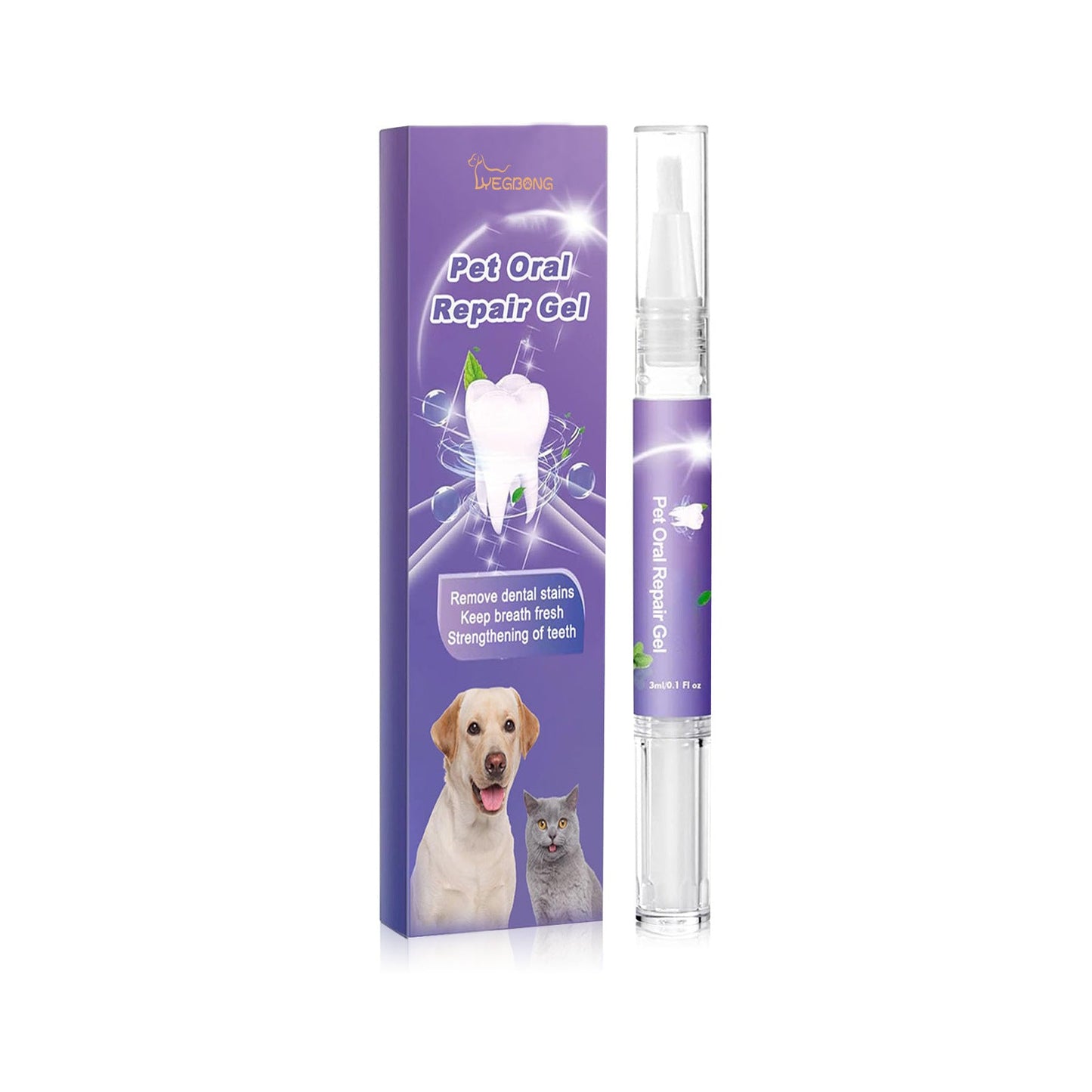 Pet Oral Care Gel for Deep Cleaning of Dog and Cat Teeth Stains and Oral Hygiene