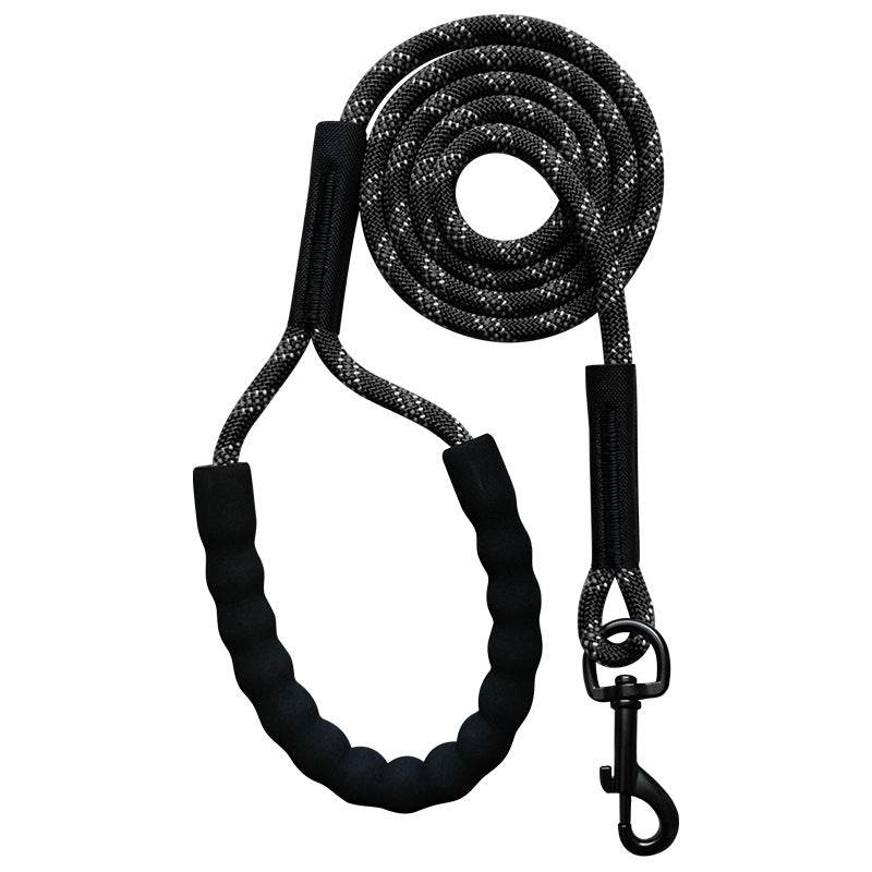 Extended orange and black reflective polypropylene dog traction rope for walking and training in various lengths
