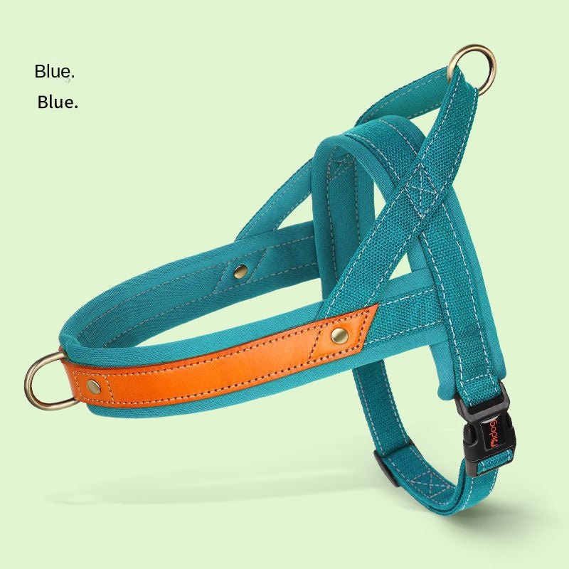 No Pull Dog Harness soft padded leather vest for small to large dogs with reflective straps and durable chest strap design