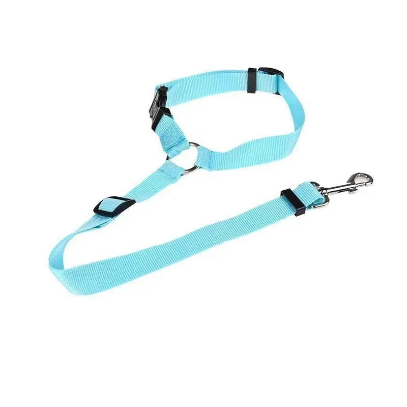 Solid Color 2-in-1 Pet Car Seat Belt & Adjustable Nylon Leash