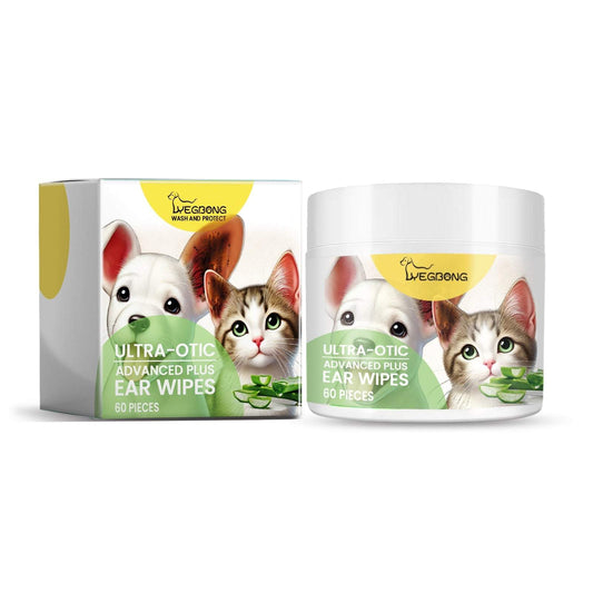 Ear cleaning pad for cats and dogs with soothing witch hazel and dogwood extracts