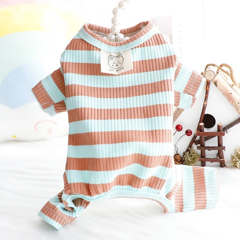 Dog Clothes Spring and Summer - Wide Striped Pet Shirts for Small Dogs
