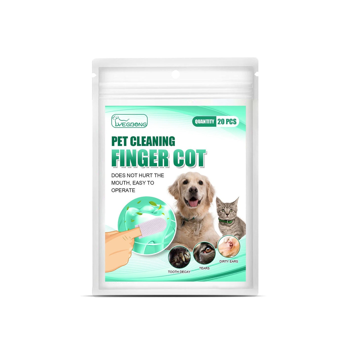 Pet Tooth Cleaning Finger Sleeves for Dogs and Cats Oral Hygiene Care