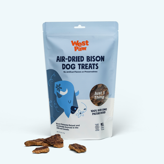 Air-dried bison lung dog treat high-protein natural chew