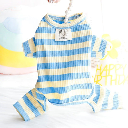 Dog Clothes Spring and Summer - Wide Striped Pet Shirts for Small Dogs